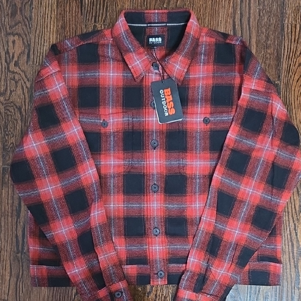 Bass  Red and Black Plaid Shirt